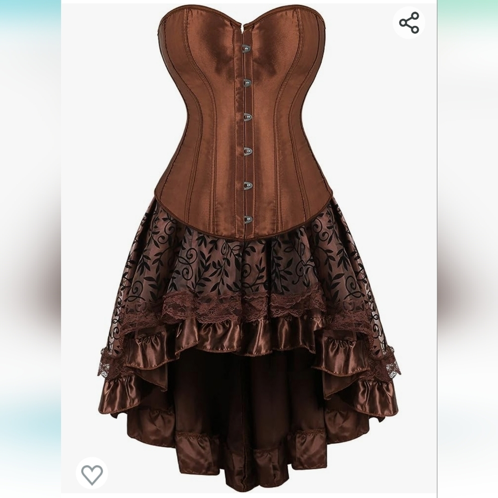 NWT Steampunk corset 2 piece Gothic set costume cosplay